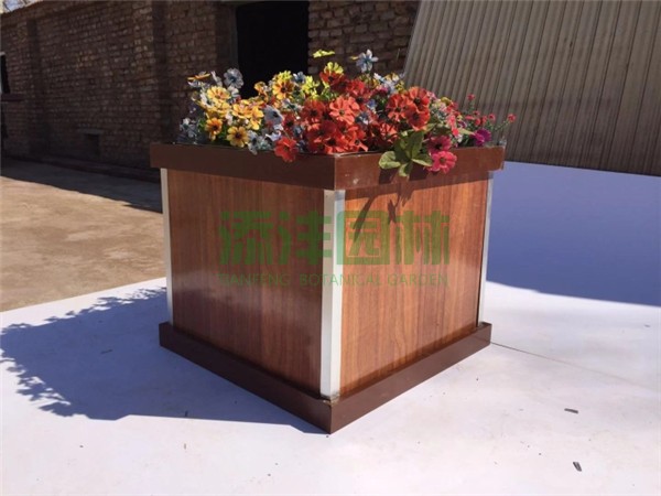 鋁合金組合花箱，木紋漆花箱，仿真花藝景觀(guān)鋁合金花箱